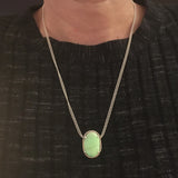 Silver and Chrysoprase Necklace