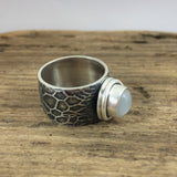 Serpent Ring with White Moonstone