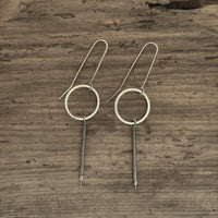 Circle Bar Coil Earrings (patina)