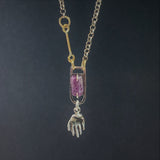 Raw Ruby with Hand Pendant