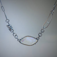 Agate with Snake Chain Necklace