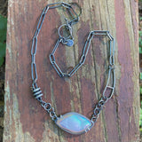 Agate with Snake Chain Necklace